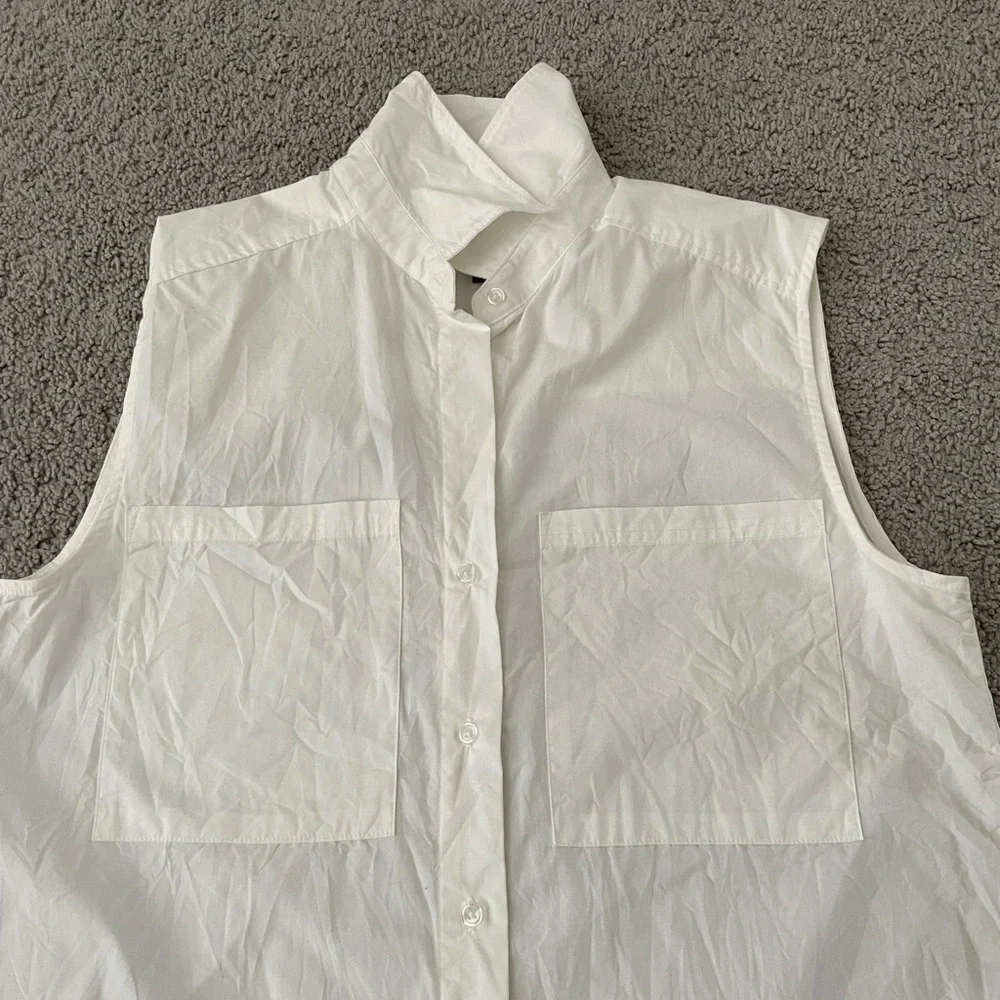 Banana Republic Classic White Collared Midi dress - Picture 3 of 6